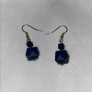 Geometric Blue Dangle Earrings